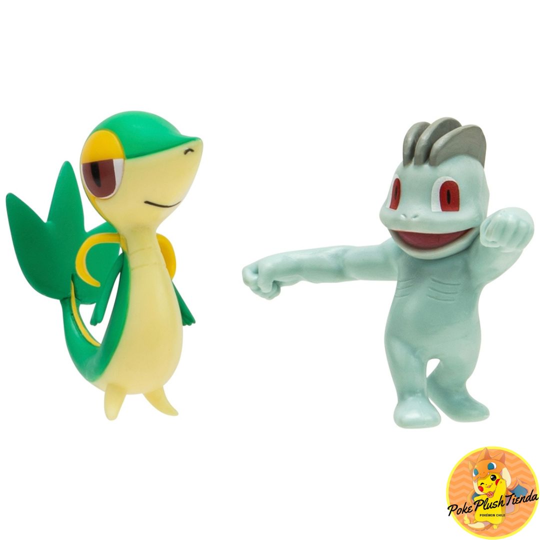 Set dos figuras Pokémon Snivy y machop