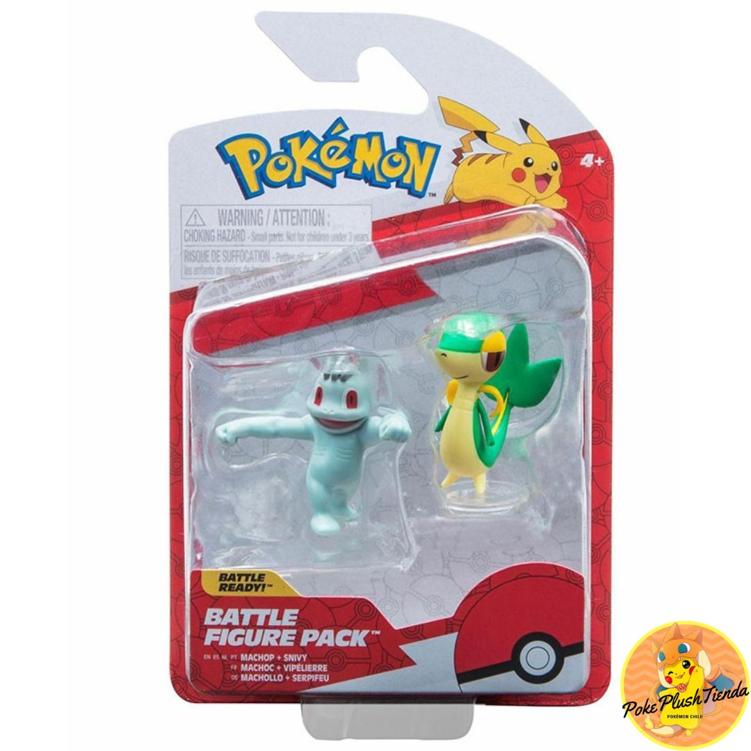 Set dos figuras Pokémon Snivy y machop