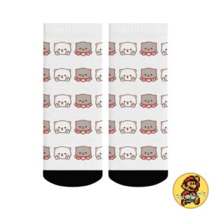 Par de calcetines gatitos amor Peach y Goma