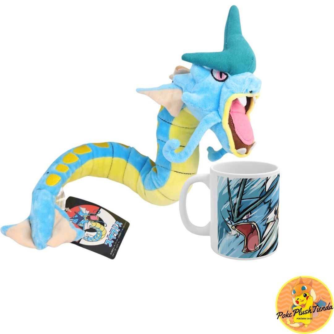 Promoción Gyarados peluche más taza
